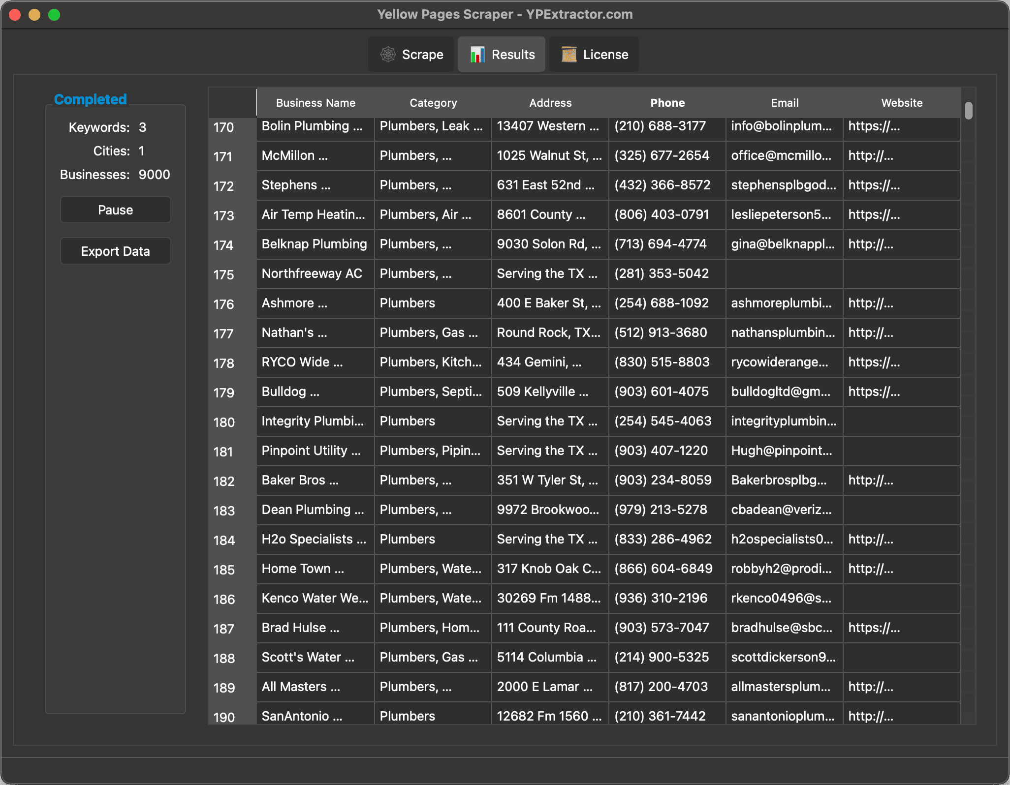 Yellow Pages Scraper Screenshot 2