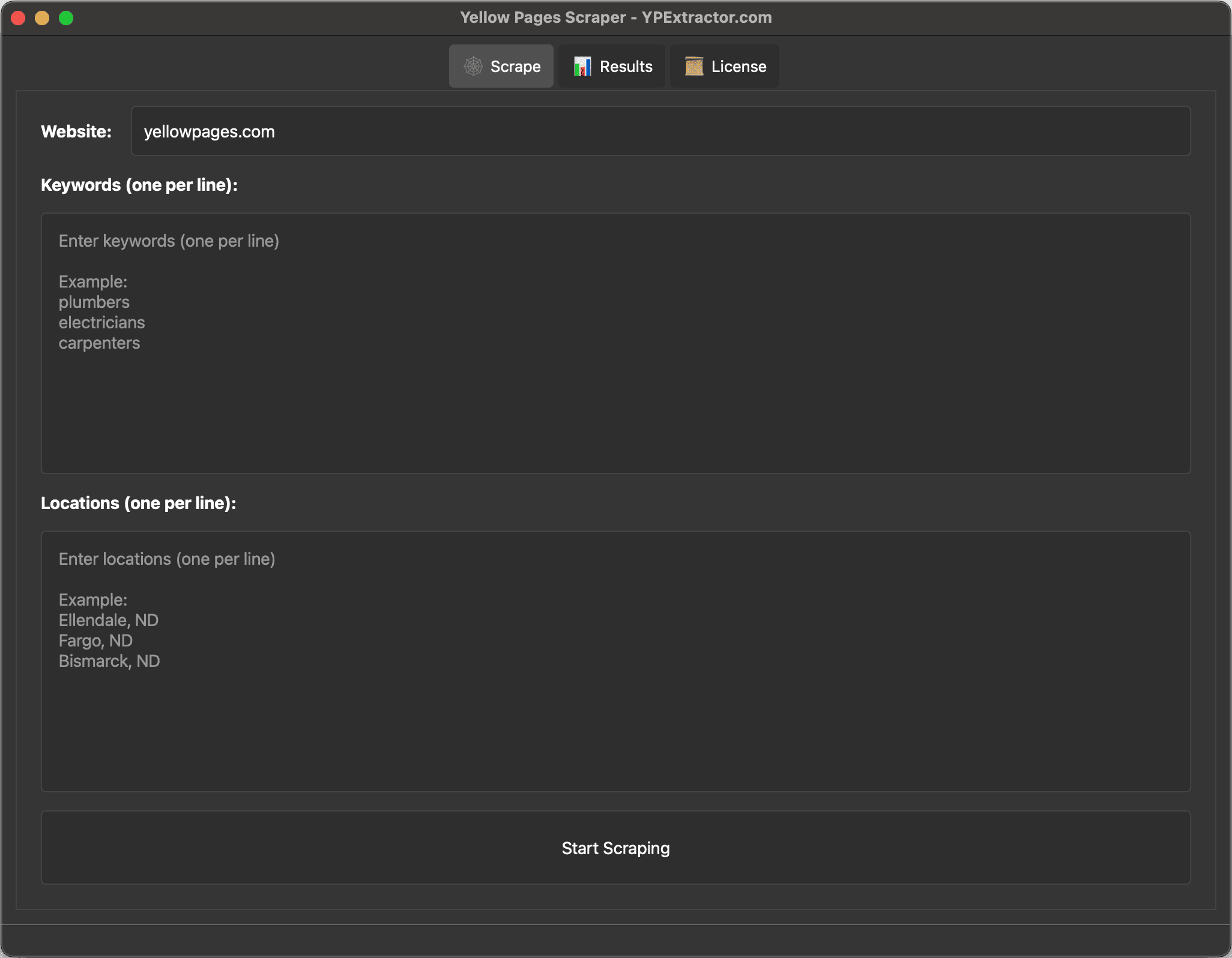 YPExtractor Interface